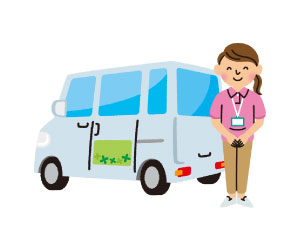 車で訪問しているケアマネージャー